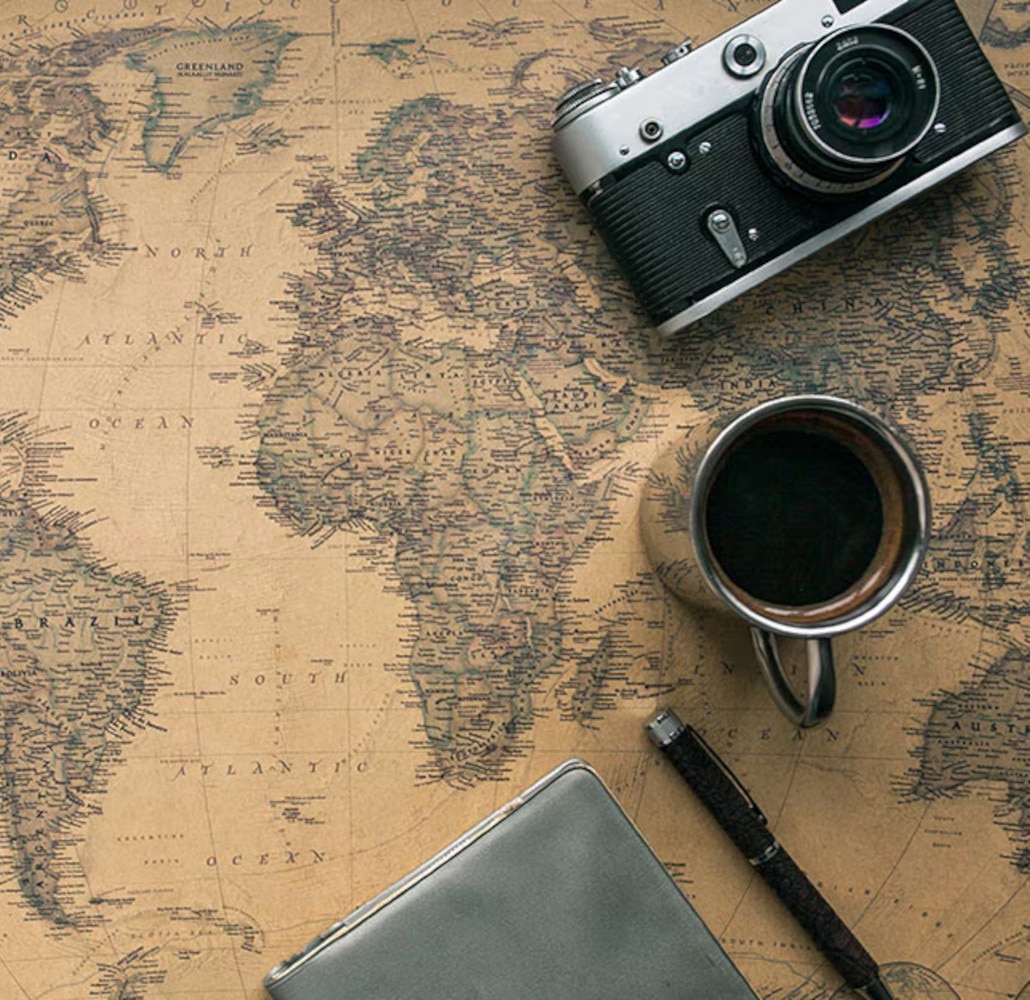 Mapa que muestra la expansión del café por el mundo